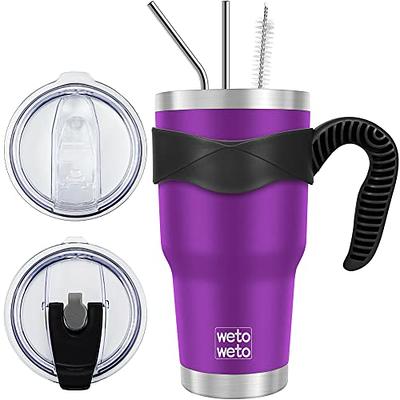 WETOWETO 30 oz Tumbler with 2 Lids and 2 Straws,18/8 Stainless Steel Vacuum  Insulated Coffee Tumbler,Insulated Travel Mug Water Cup with Leak-Proof  Straw Lid & Flip Lid (Purple, 1 Pack) - Yahoo Shopping