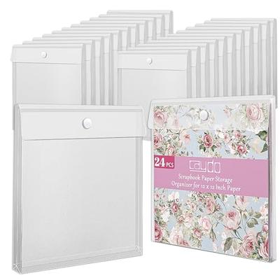 Caydo 24 Pieces Scrapbook Paper Storage with Hook and Loop Closure