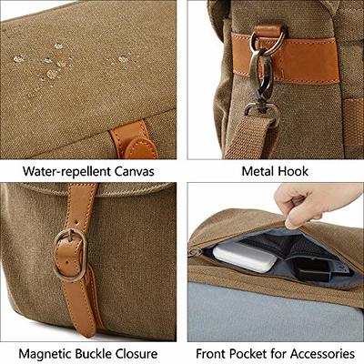 Leather Canvas Camera Bag Vintage DSLR SLR Messenger Shoulder Bag