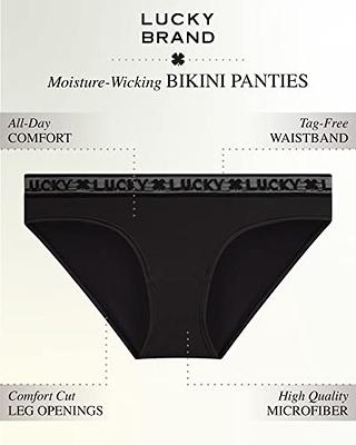 Lucky Brand Women's Underwear - 10 Pack Microfiber Bikini Panties (S-XL),  Size Large, Naturale/Black/Gardenia/Black/Black - Yahoo Shopping