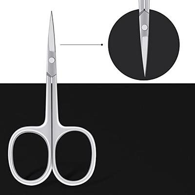 BYKIKIO Small Grooming Scissors 2PCS Professional Stainless Steel Trimming  Scissors for Men Women Curved and Rounded Facial Hair Scissors for Eyebrow  Nose Hair Mustache Beard Eyelashes and Ear Hair - Yahoo Shopping