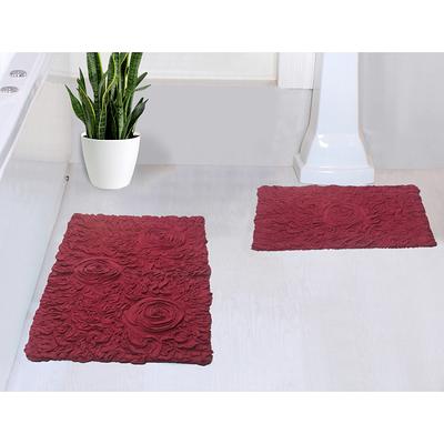 Home Weavers Inc Radiant Collection 21 in. x 34 in. Red Cotton Bath Rug