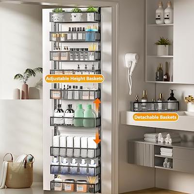  EAOAK Over the Door Pantry Organizer, 10-Tier Adjustable  Baskets Pantry Organization, Metal Door Shelf with Detachable Frame, Space  Saving Hanging Spice Rack for Kitchen Pantry Bathroom Door(Black) : Home &  Kitchen