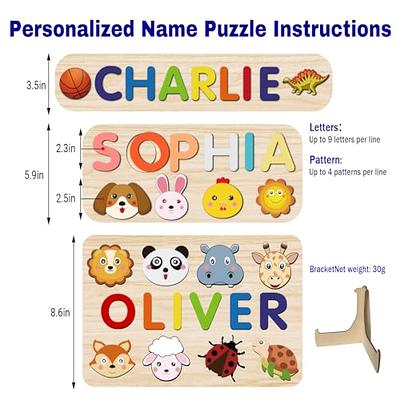  Woodemon Personalized Name Puzzle for Kids, Custom