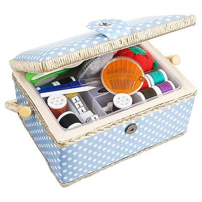 Sewing Basket - Sewing Supplies Organizer Sewing Kit Storage Container -  Ideal for Needles, Thread, Scissor, Tape Measure, Thimbles and Other Sewing  Accessories (Gray/Blue) - Yahoo Shopping