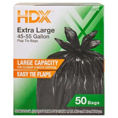 Ultrasac Contractor Trash Bags 50 Pack/w Ties Heavy Duty 3 Mil Black 33 Gallons