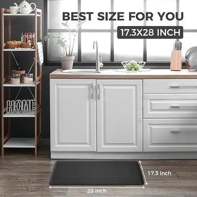 Kitchen Mat and Kitchen Rugs 2 PCS, Cushioned 1/2 Inch Thick Anti Fatigue  Waterproof Mat, Comfort Standing Desk Mat, Kitchen Floor Mat with Non-Skid  & Washable for Home, Office, Sink - Black 