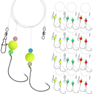  Gourami 6/12PCS Saltwater Pompano Rigs for Surf Fishing,Double  Drops High-Low Fluorocarbon Pompano Rig with 1/0 Circle & Wide Gap  Hook,Florida Offshore Surf Fishing Tackle : Sports & Outdoors