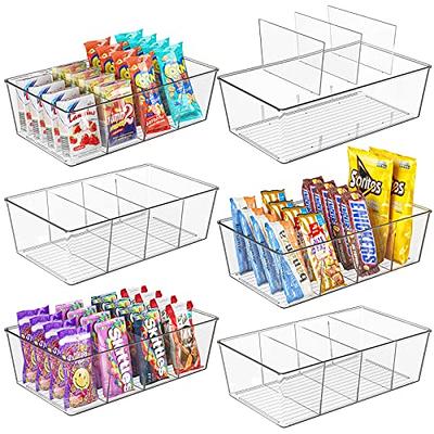 LIVORINI Soda Can Organizer for Refrigerator | Pop Can Dispenser Drink Organizer for Fridge | Canned Food Organizer for Pantry | Clear Acrylic Bins [4 Pack]