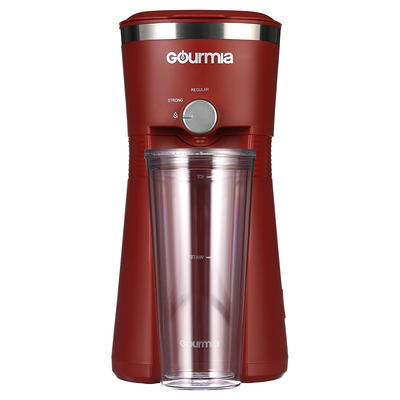 Gourmia Iced Coffee Maker with 25 fl oz. Reusable Tumbler, White