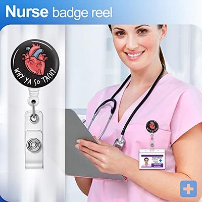 Cardiac Badge Reel Holder Retractable with ID Clip for Nurse Nursing Name  Tag Card Heart Anatomy Nursing Student Doctor RN LPN Medical Assistant Work