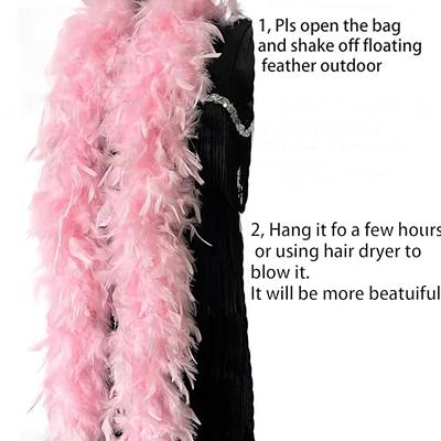 Hot Pink Color 120 Gram Chandelle Feather Boa, 2 Yard Long-great for Party,  Wedding, Costume 