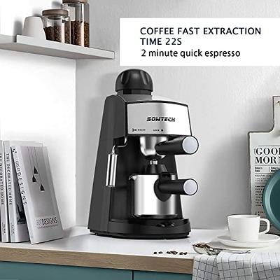 SOWTECH Espresso Machine coffee maker Cappuccino Latte Machine Black 3.5  Bar 1-4 Cup 