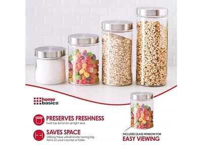 4-Piece Round Glass Canister Set