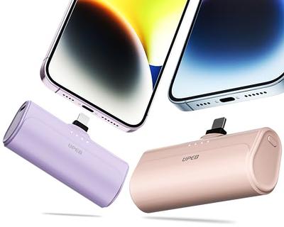 Small Power Bank for iPhone, 5000mAh LCD Display High Speed Charging  Portable Charger,Mini Plug-in Battery Pack Compatible with iPhone 14/14 Pro