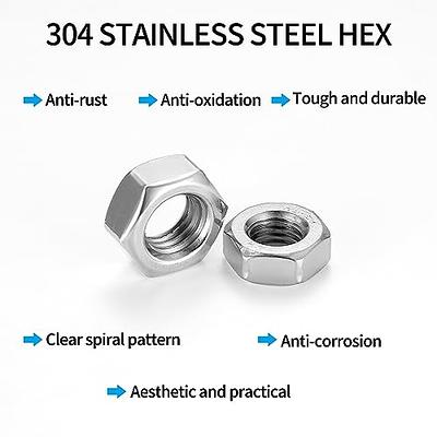 Swpeet 150Pcs Metric 304 Stainless Steel M3 Hex Nuts and M3 Flat