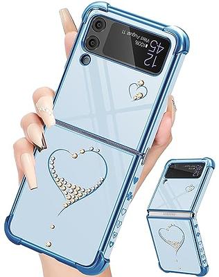 Buleens for Samsung Galaxy Z Flip 3 Case for Women Girls, Designer Bling  Glitter Heart Cases