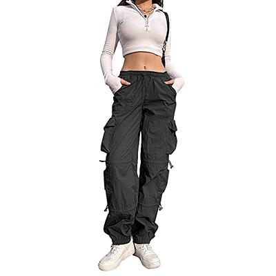 Lepunuo Women's Cargo Pants High Waisted Baggy Multiple Pockets