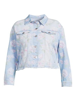 Plus Size Dusky Pink Denim Jacket