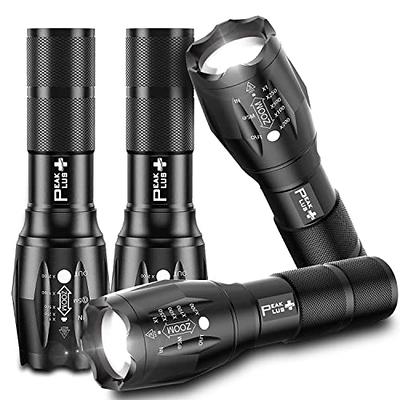 LETMY LED Tactical Flashlight S2000 [4 Pack] - High Lumens, Zoomable, 5  Modes, Waterproof Handheld LED Flashlight - Best Camping, Outdoor,  Emergency