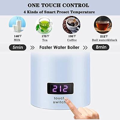 Travel Electric Kettle Portable Mini Kettle,Small Hot Water Boiler with 4  Temperature Settings,304 Stainless Steel,Fast Boiling Water with Auto