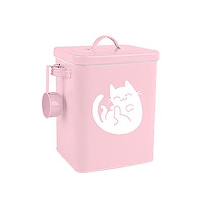 KWQBHW Dog and Cat Food Storage Container Metal Cat Treats Bin Cat