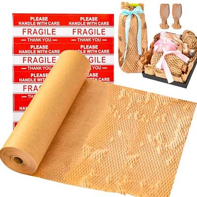  IKONICBLISS Honeycomb Packing Paper for Moving - 12 inch x 105  feet, Recyclable Cushioning Paper for Shipping Breakables with Bonus 20  Fragile Stickers and 100 feet Jute Rope : Office Products