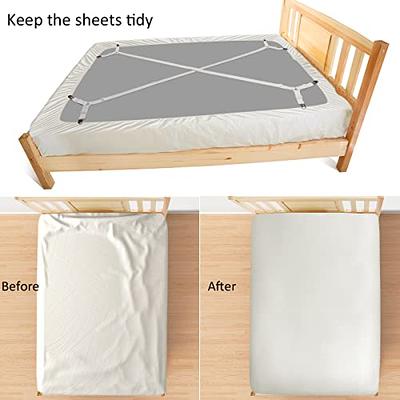 ZHOUBIN Sheet Suspenders Clips, Bed Sheet Straps Mattress Sheet Holders for  Twin, Full, Queen, King - Keep Sheets in Place Corner Sheet Grippers