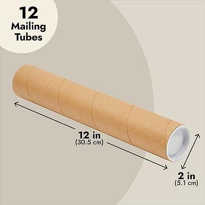 2 x 25 Kraft Mailing Tubes with Caps Case/50