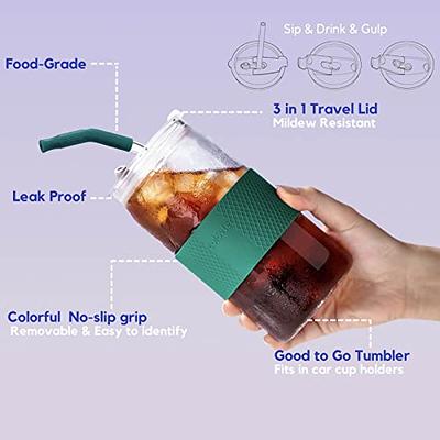 Iced Coffee Glasses With Straws Coffee Cup Thermos Portable Reusable Glass  Cup With Lids Drinking Glasses