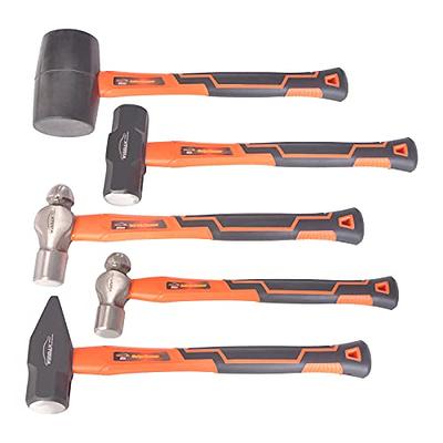 5 Piece Heavy Duty Hammer Set - Includes 32oz Rubber Mallet, 3lb Sledge  Hammer, 3lb Cross Pein Hammer, 32oz and 16oz Ball Pein Hammers by EX