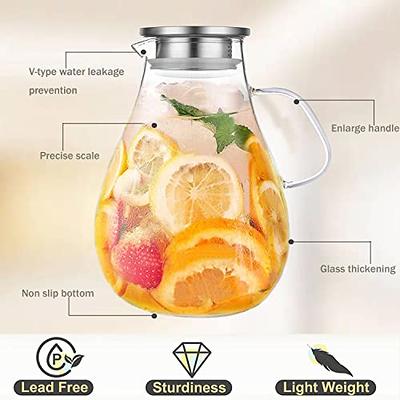  Yirilan Glass Pitcher, 3 Liter Water Pitcher With Lid