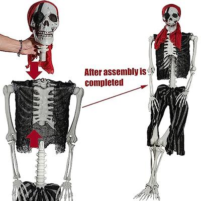 5.4Ft/165cm Halloween Skeleton Full Body Life Size Human Bones with Movable  Joints for Indoor Outdoor Halloween Props Decorations