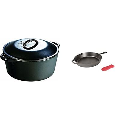 Lodge L10DOL3 7 Qt. Pre-Seasoned Cast Iron Dutch Oven with Dual Handles