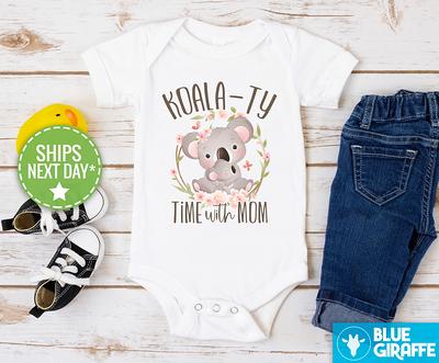 Koala-Ty Time with Daddy Dad Personalised Baby Romper Bodysuit Funny Gift