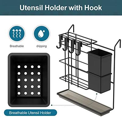 iSPECLE Dish Drying Rack - 2 Tier Dish Rack with Cup Holder, Dish Drainer  with Drainboard and Utensil Holder Large Capacity for Small Kitchen