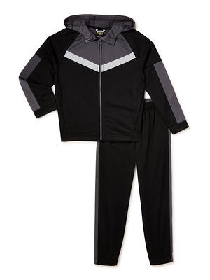 Athletic Works Girls' Fleece Sweatshirt and Sweatpants Set, 2-Piece, Sizes  4-18 & Plus 