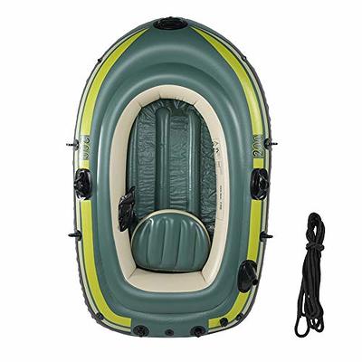 Inflatable Boat,Green PVC Inflatable Two Person Rowing Air Boat