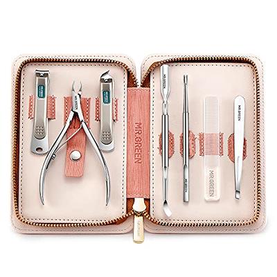  Manicure Set Professional Nail Clippers Kit Pedicure Care  Tools- Stainless Steel Women Grooming Kit 18Pcs for Travel or Home (Pink) :  Beauty & Personal Care