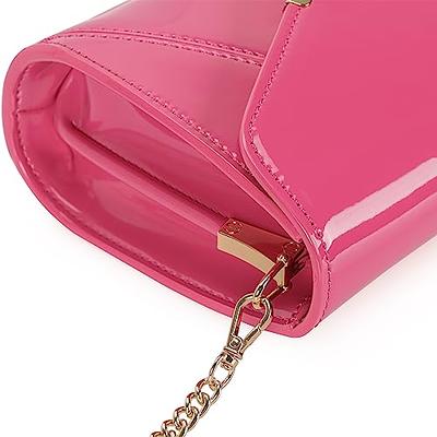 Nude Clutch Purses for Women Black Patent leather Clutch Red