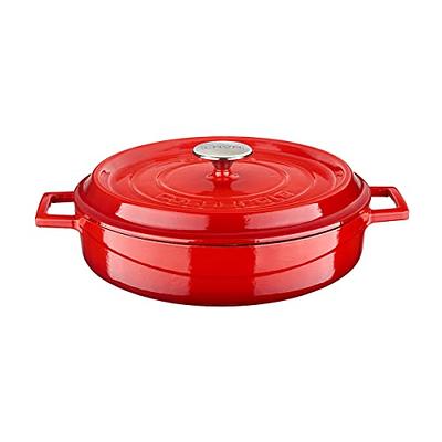 Lava Enameled Cast Iron Dutch Oven 5 Qt. Oval with Trendy Lid Red 