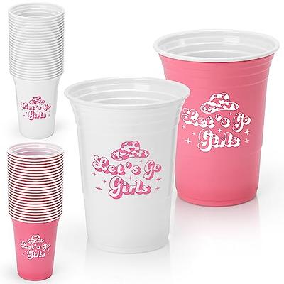 Bulk 50 Ct. Clear Plastic Cups with Rose Gold Rim