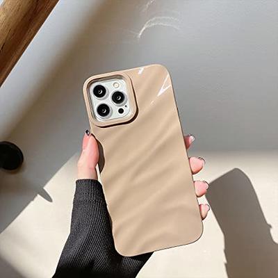 Sayoaho Water Ripple Pattern Compatible for iPhone 13 Pro Max Phone Case,Cute  Luxury Wave Shape Case for Women & Men, Soft TPU Shockproof Protective Cover  for iPhone 13 Pro Max 6.7''-Brown 