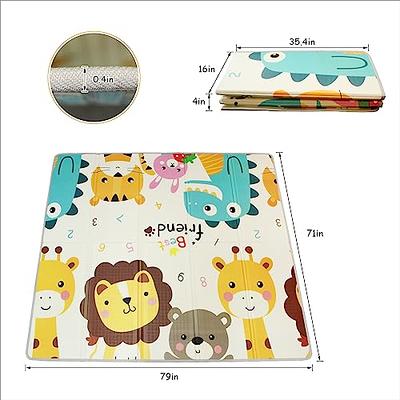 UANLAUO Baby Play Mat,79 X 71 Extra Large Foldable Baby Crawing Mat,Thick  Foam Play Mat for Baby,Waterproof Floor Playmat,Reversible Portable