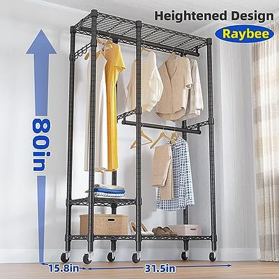 LANJIN Industrial Pipe Clothing Rack,Clothes Rack for Wardrobe