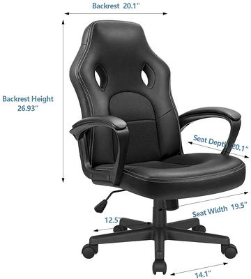 Lacoo Faux Leather High-Back Executive Office Chair with Lumbar