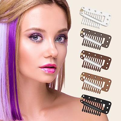 5pcs Chunni Clips with Safety Pins, 10-Teeth Strong Chunni Grip Hair Clip,  Hair Extension Clips Hair Extension Wigs Snap Clips