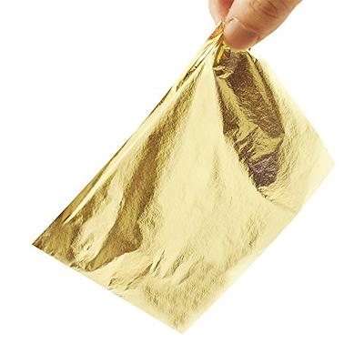 100 Pcs Gold Leaf Sheets Foil Paper for Arts Slime DIY Gilding