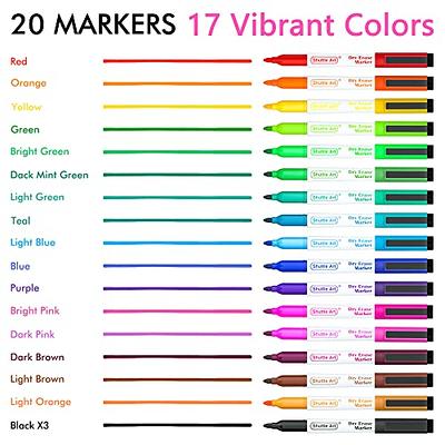 Shuttle Art Ultra Fine Dry Erase Markers, 15 Pack Black Whiteboard Markers with Erase, Dry Erase Markers Perfect for Writing on
