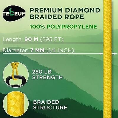 MetaKit 100 ft. Diamond Braided Polypropylene Rope 1/4 Inch